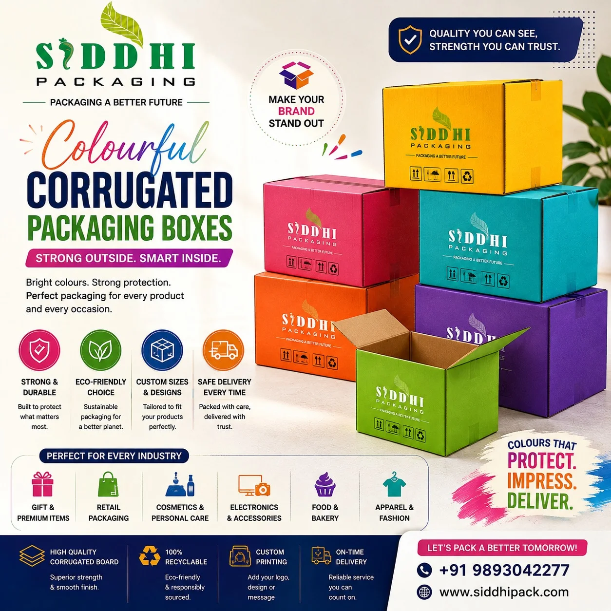 Colourful Corrugated Packaging Boxes in Indore